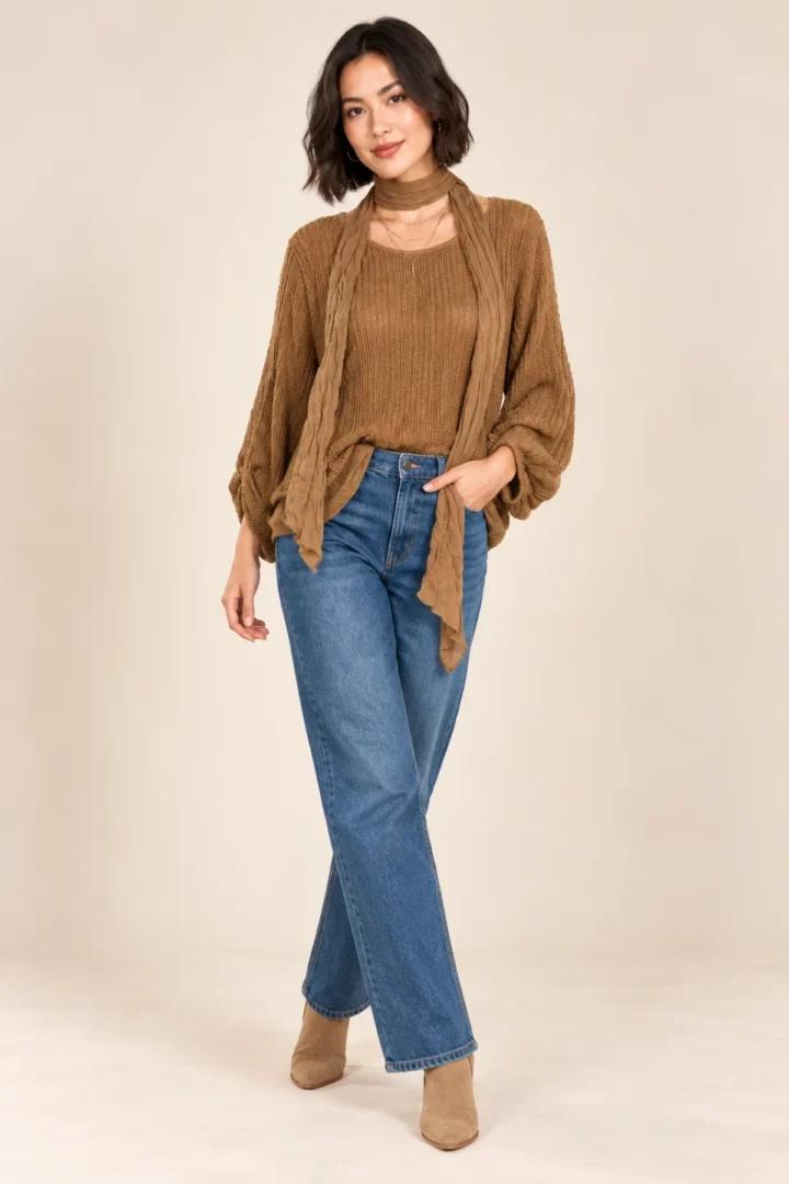 Tan knitted top