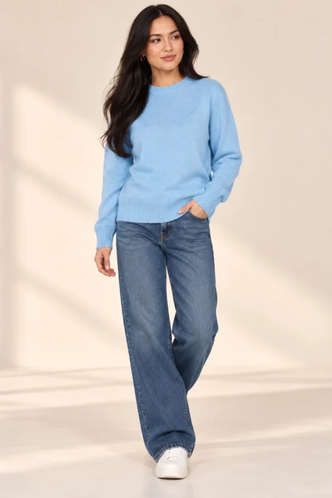 Plain Soft Womens Knitted Jumper
