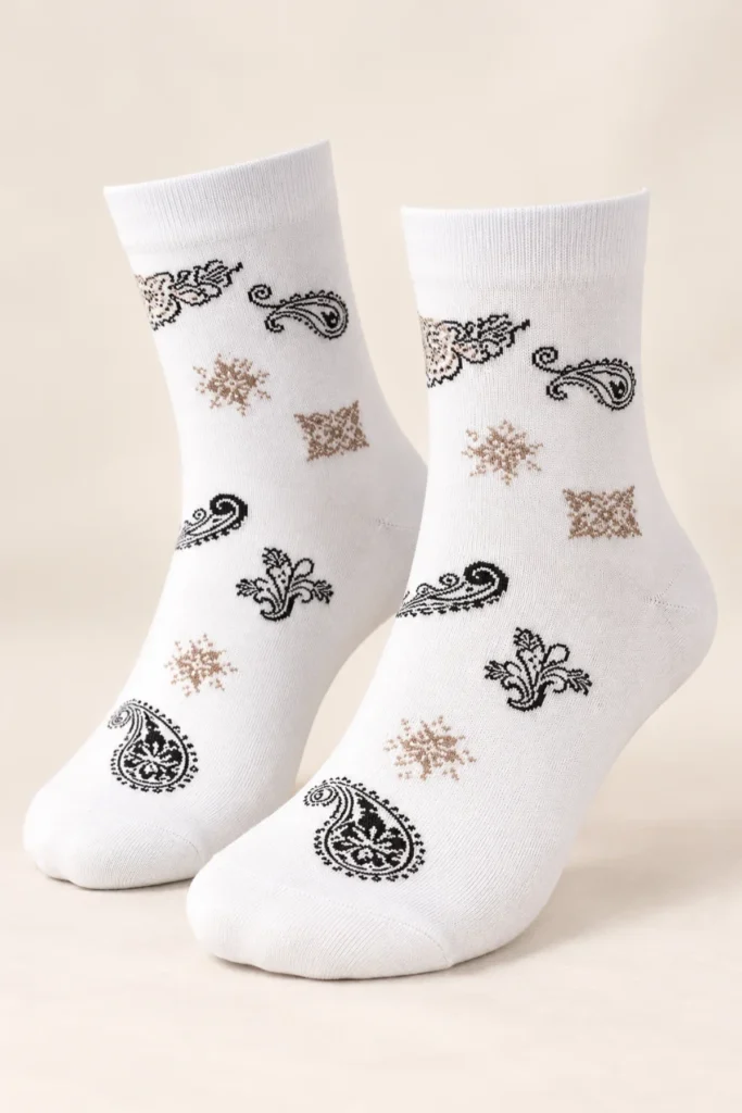 Paisley Print Womens Crew Socks