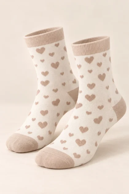 Heart Pattern Womens Crew Socks