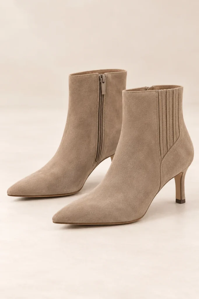 Women�s Suede Pointed Toe Side Zip Ankle Boots