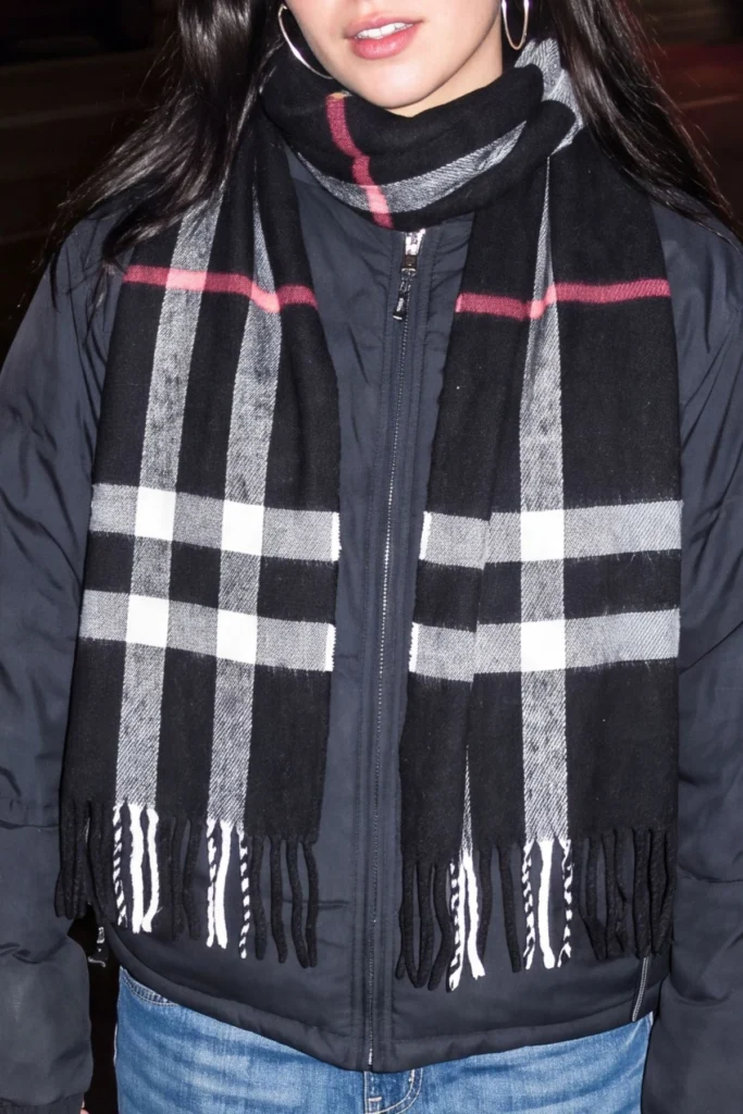 Check Print Tassel Scarves
