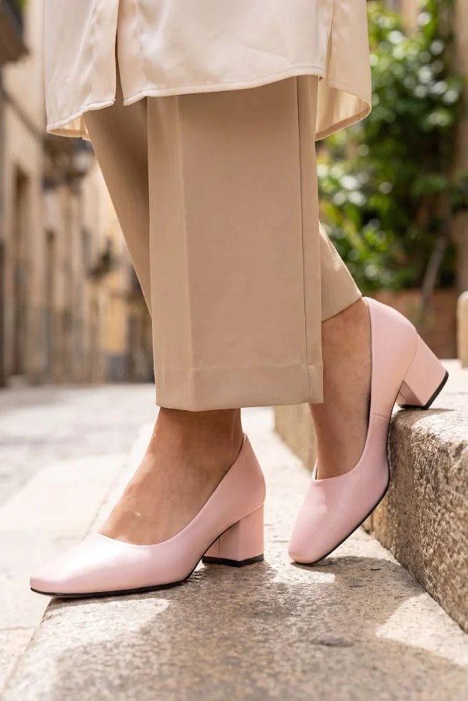 Classic Closed Toe Block Heel Shoes