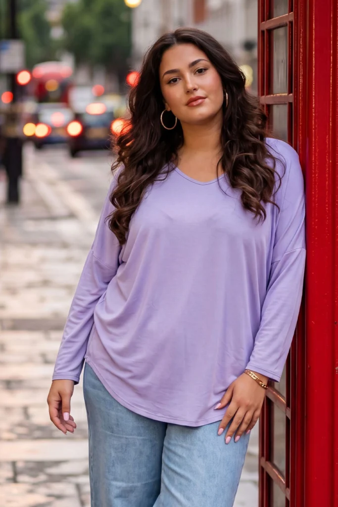 Classic Plain Viscose Top with Round Neck Design