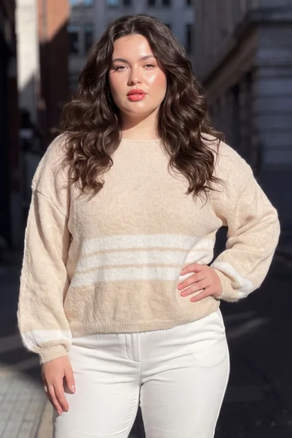 Cosy Oversized Striped Jumper Soft Feel