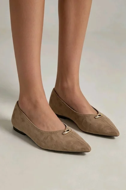 Decorative Buckle Womens Flat Shoes