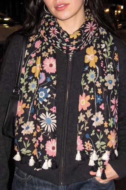 Floral Print Tassel Scarves