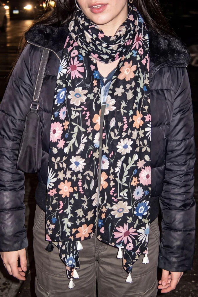 Floral Print Tassel Scarves