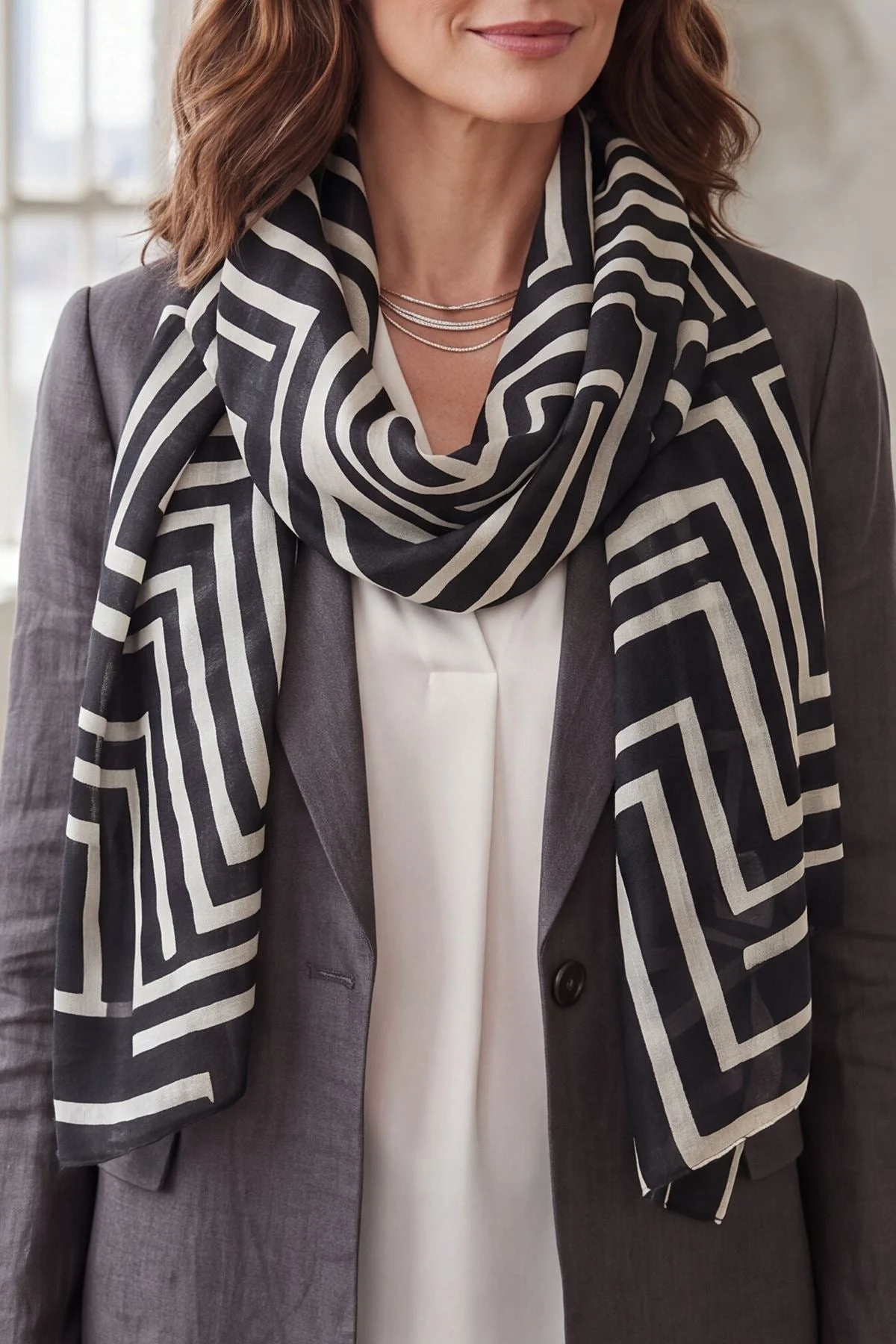 Geometric Print Scarves