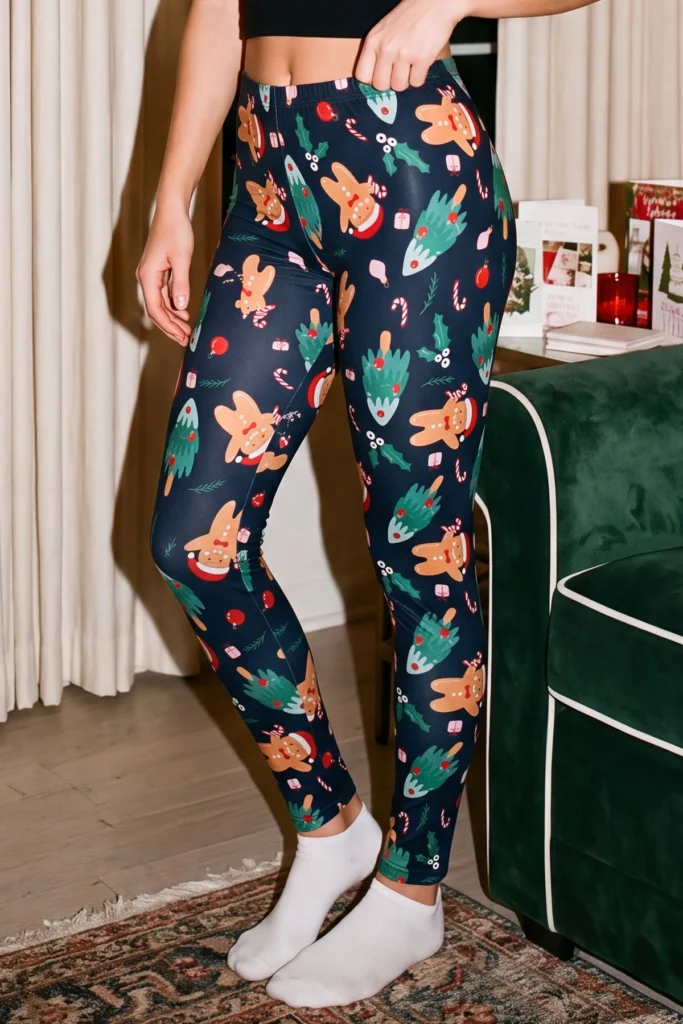 Gingerbread Tree Print XMAS Legging