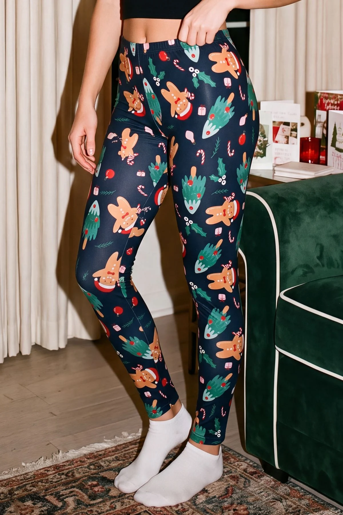 Gingerbread Tree Print XMAS Legging