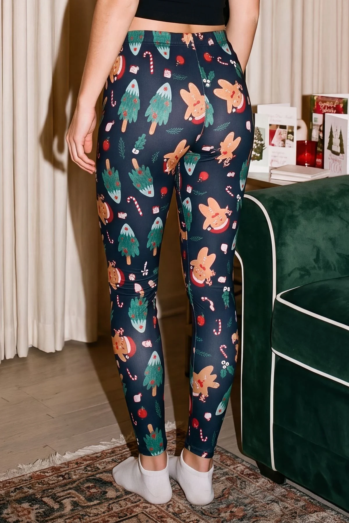 Gingerbread Tree Print XMAS Legging