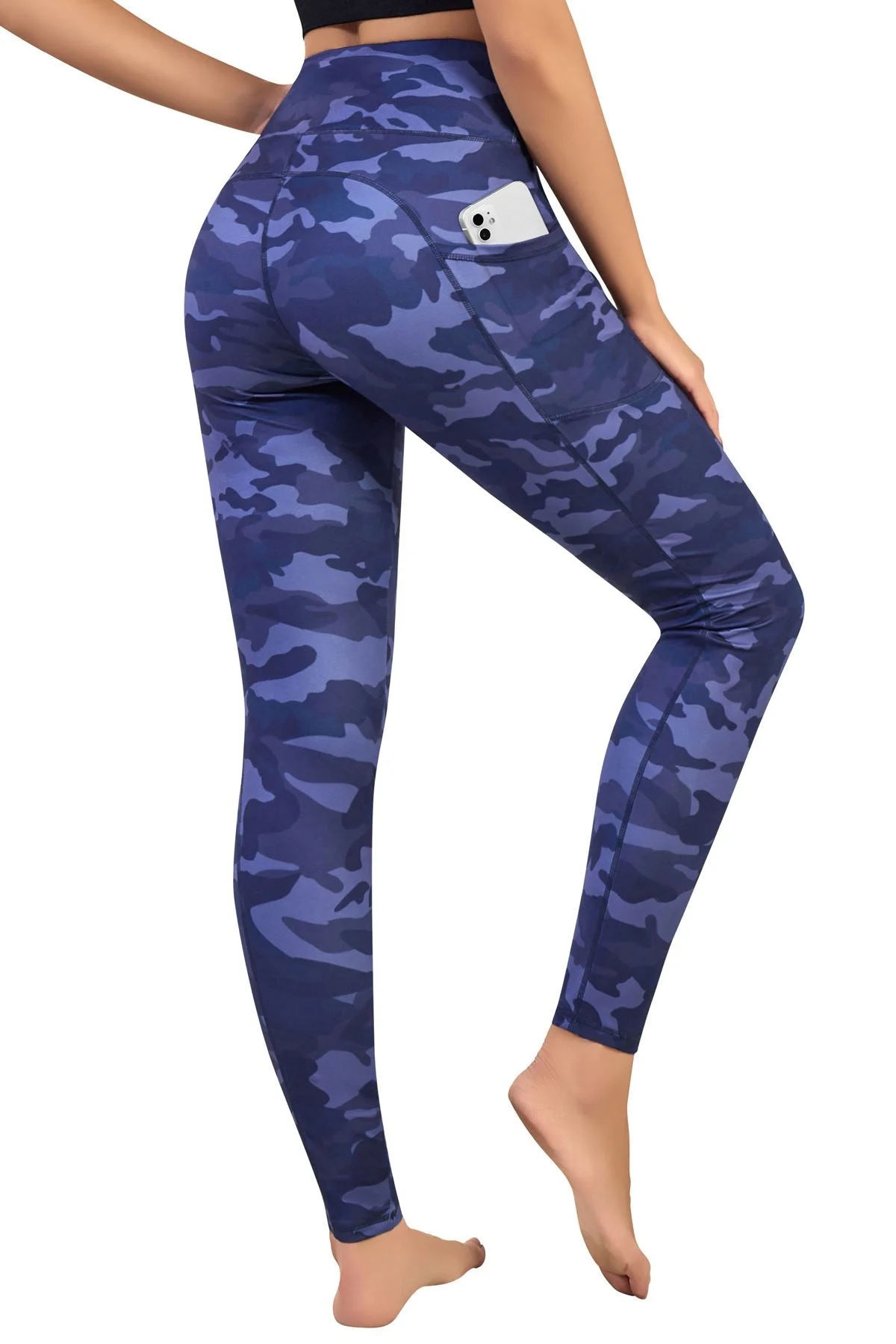 Gym Leggings With Pockets Camo Print
