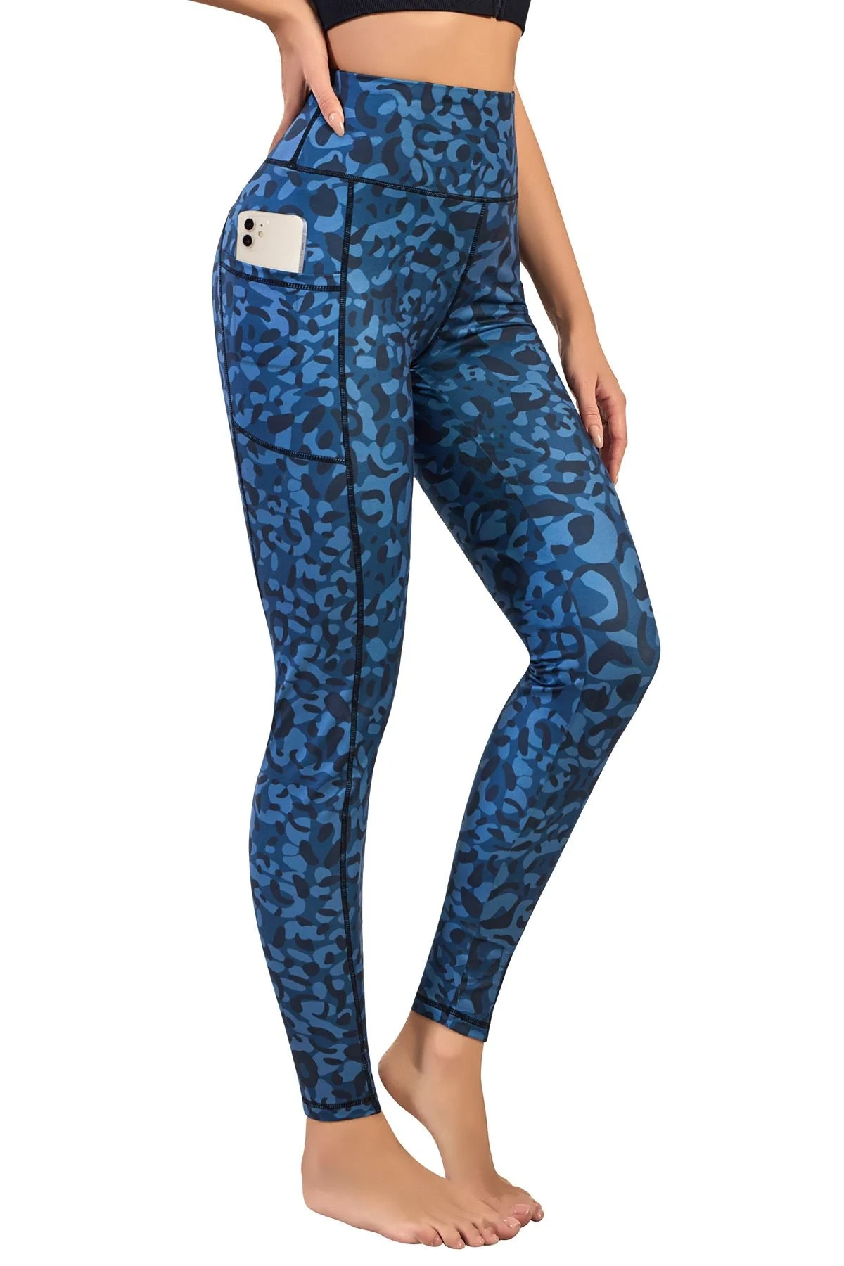 Gym Leggings With Pockets Camo Print