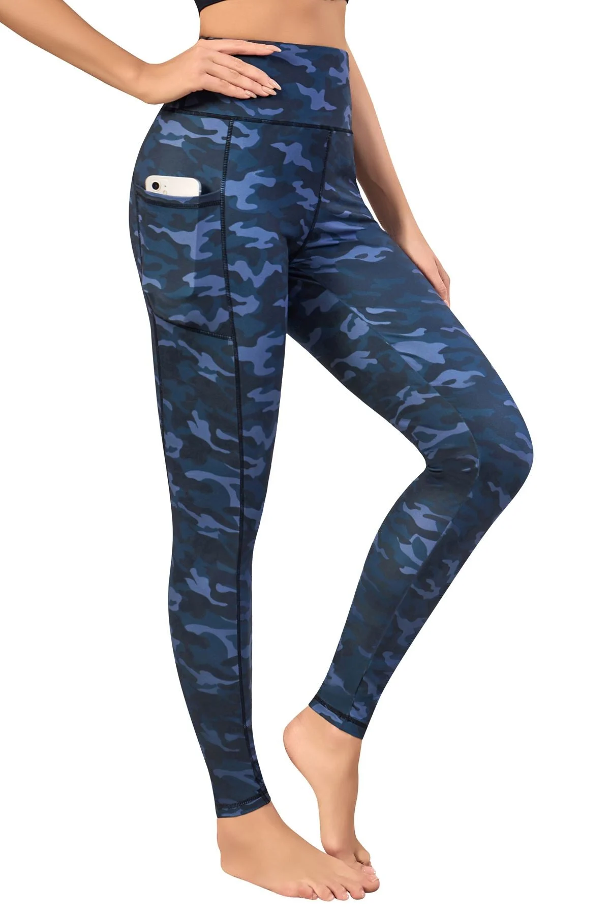 Gym Leggings With Pockets Camo Print