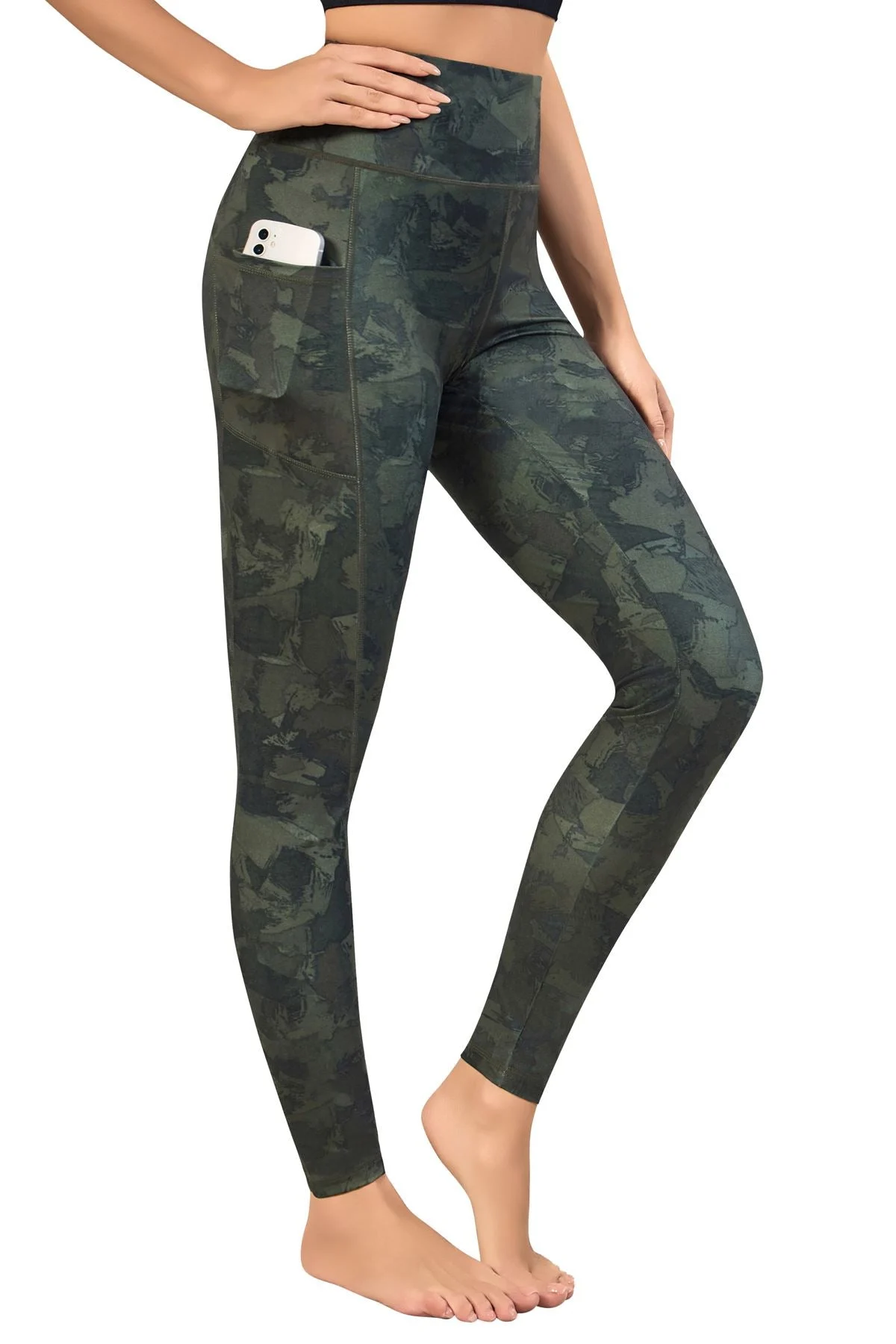 Gym Leggings With Pockets Camo Print
