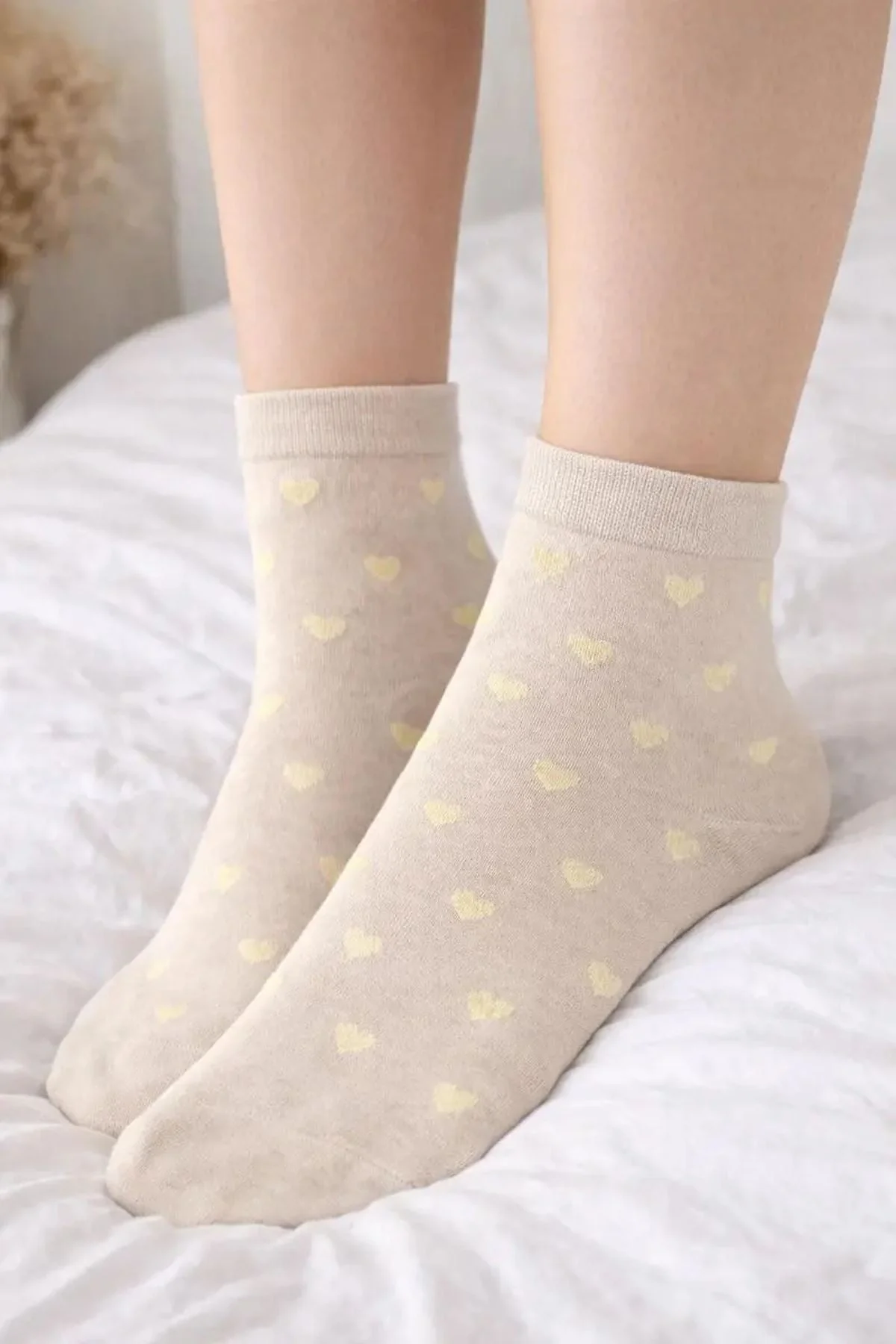 Heart Print Womens Ankle Socks