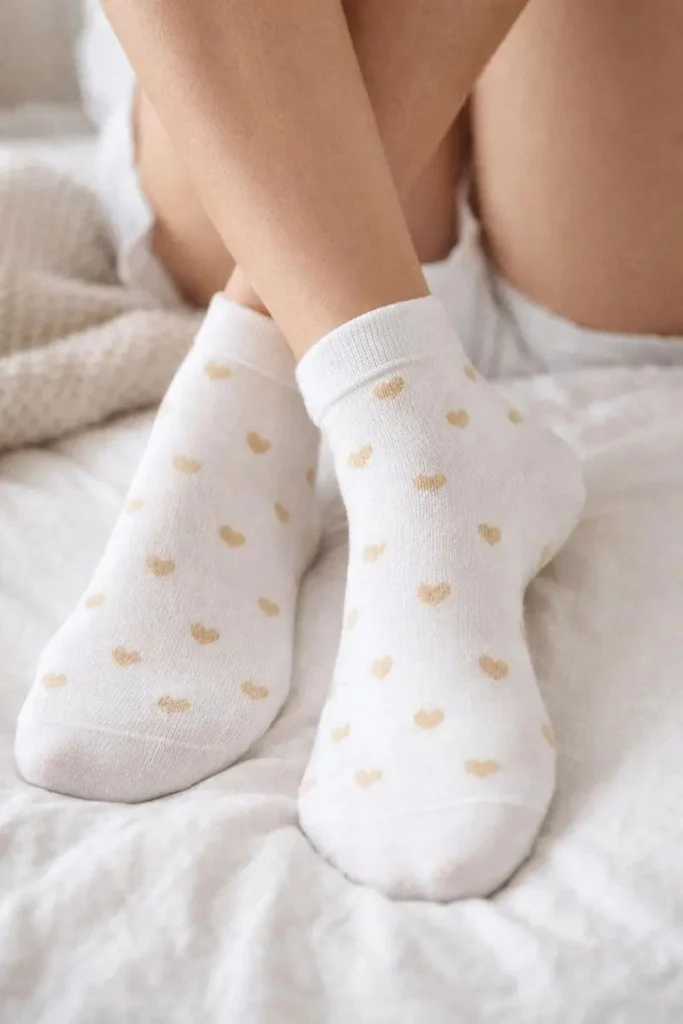 Heart Print Womens Ankle Socks