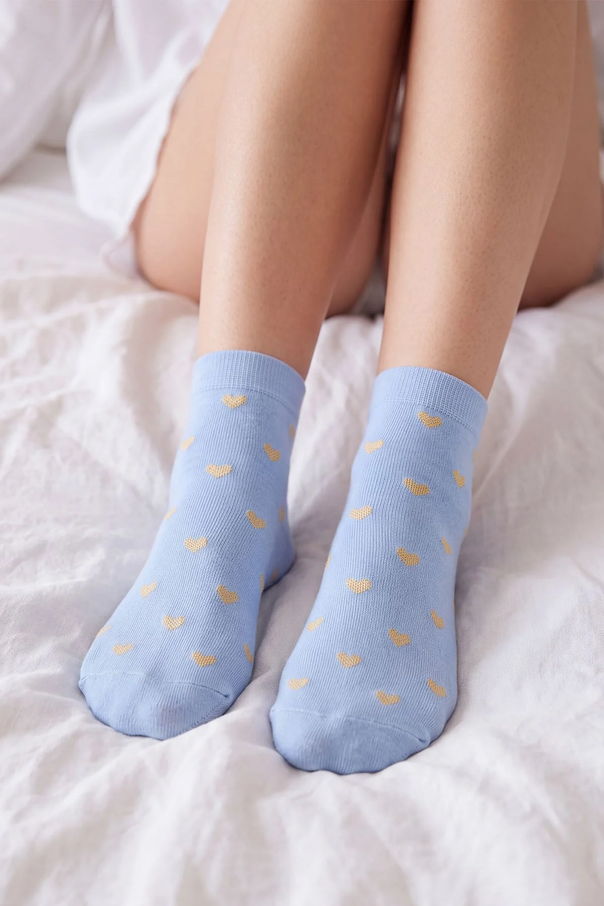 Heart Print Womens Ankle Socks
