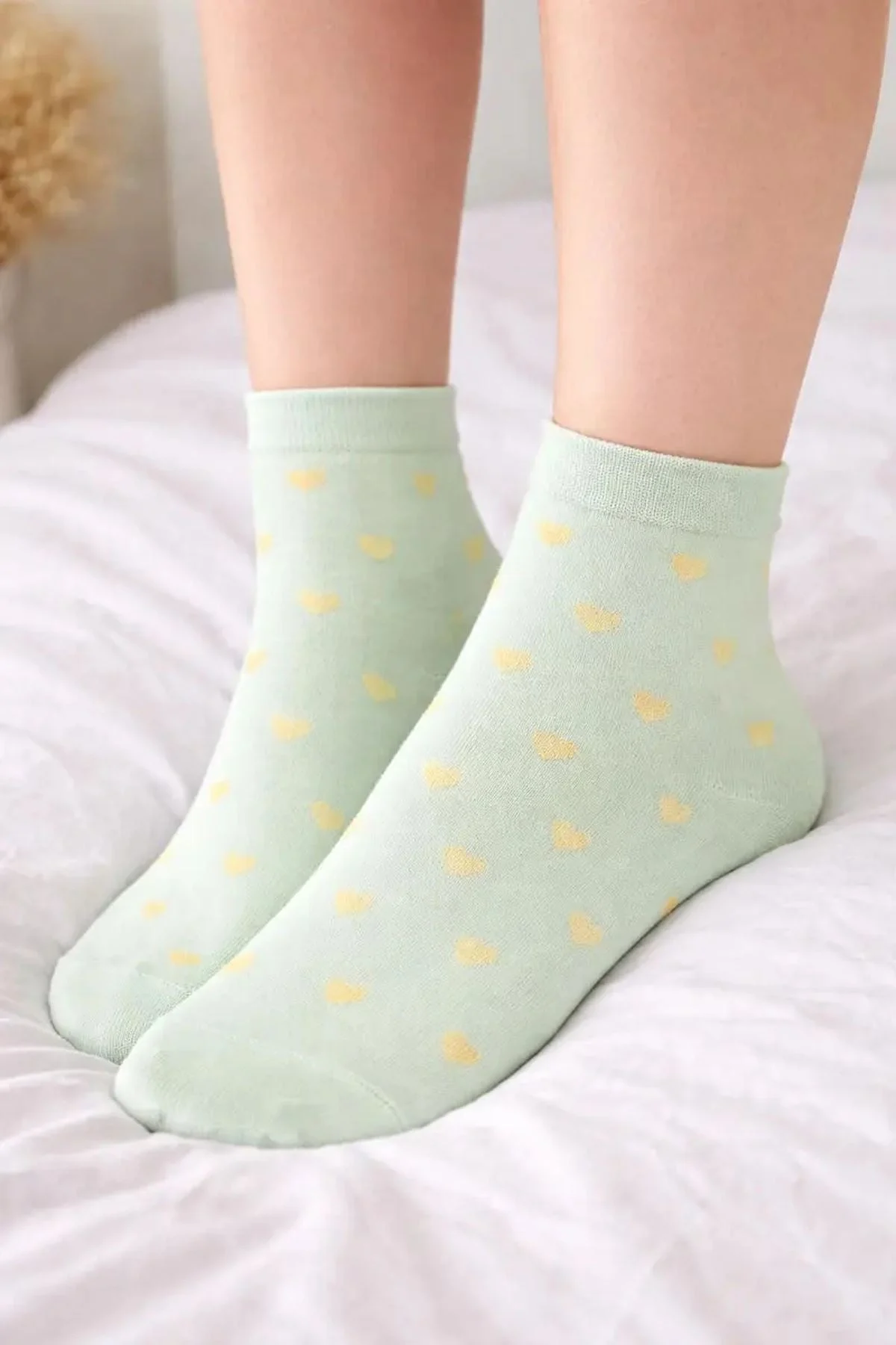 Heart Print Womens Ankle Socks