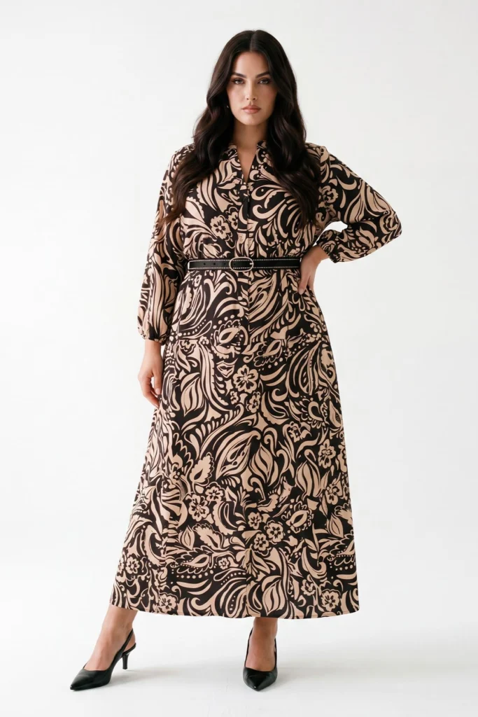 Italian Floral Print Button Front Tiered Dress