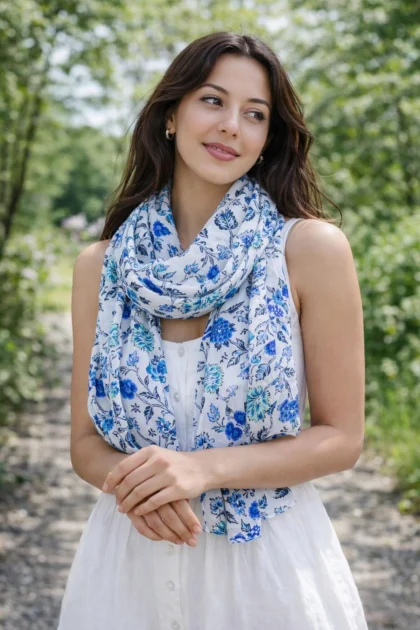 Italian Style Floral Print Scarves