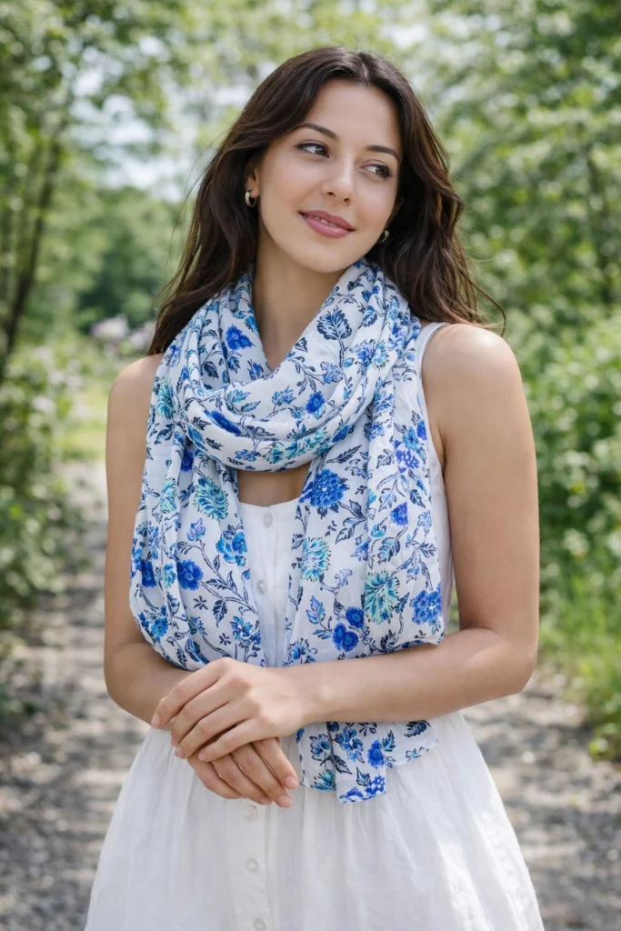 Italian Style Floral Print Scarves
