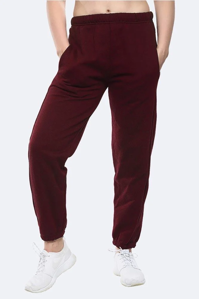 Kids Full Length Fleece Joggers with Plain Regular Fit