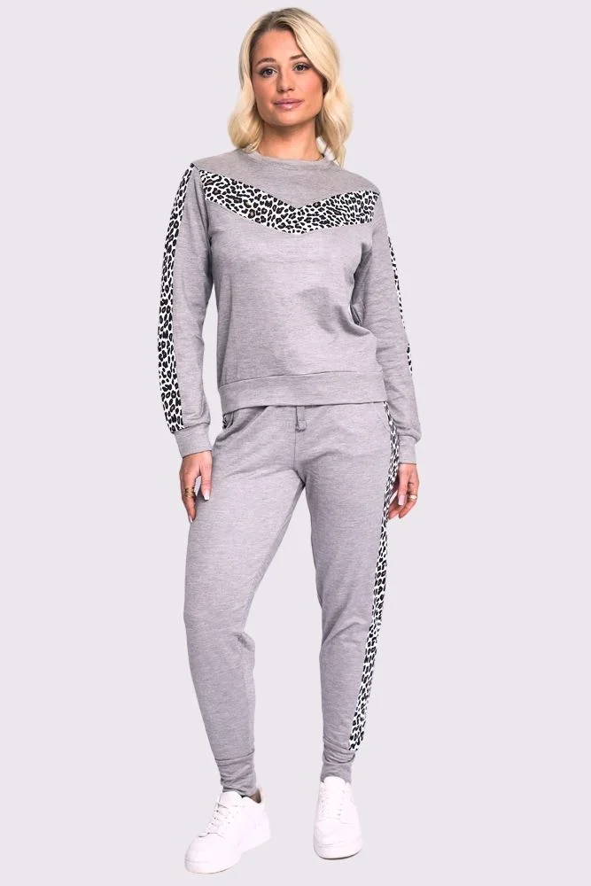 Leopard Print Tracksuit Loungewear Set