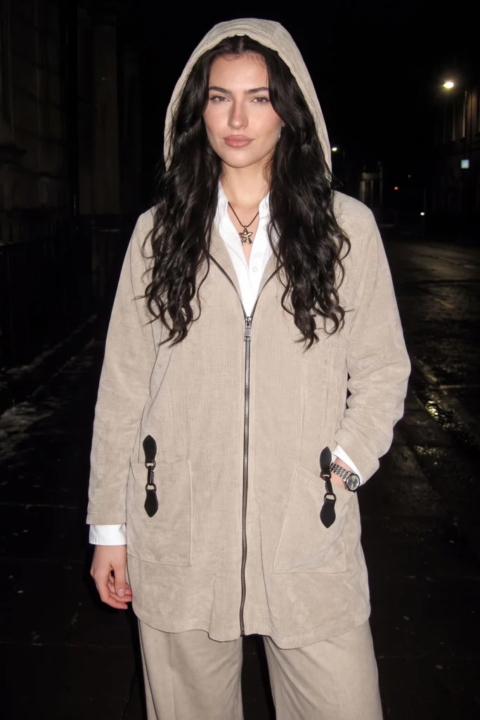 Longline Zip Up Womens Hooded Jacket