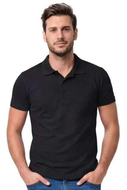 Mens Basic Plain Polo T-shirt
