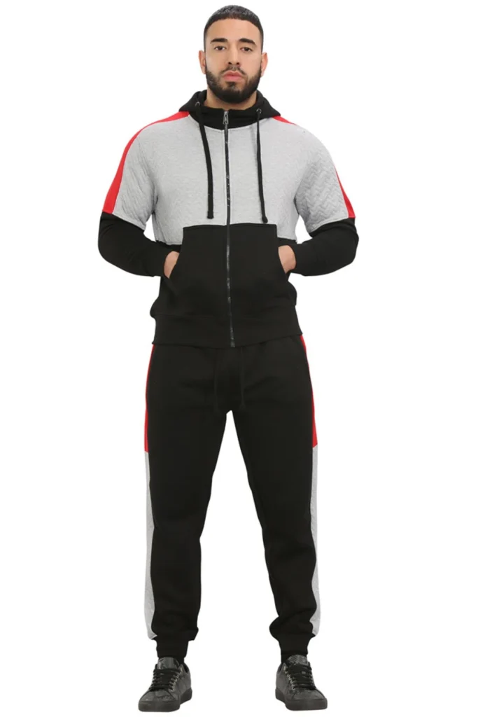 Men's Fleece Zip Up Hoodie Joggers Set