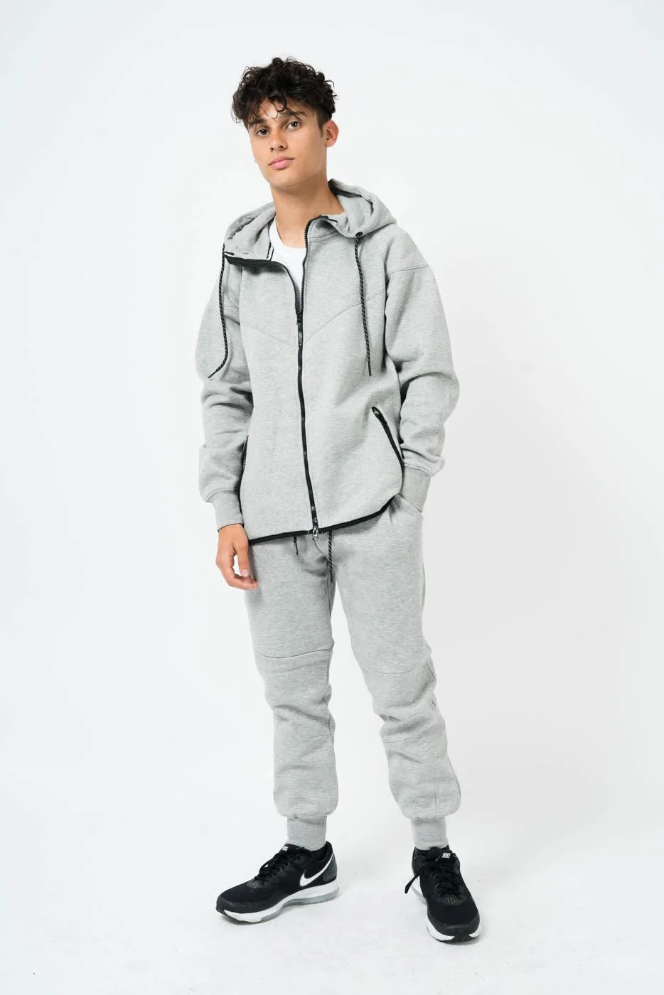 Mens Tracksuit Set with Zip Hoodie