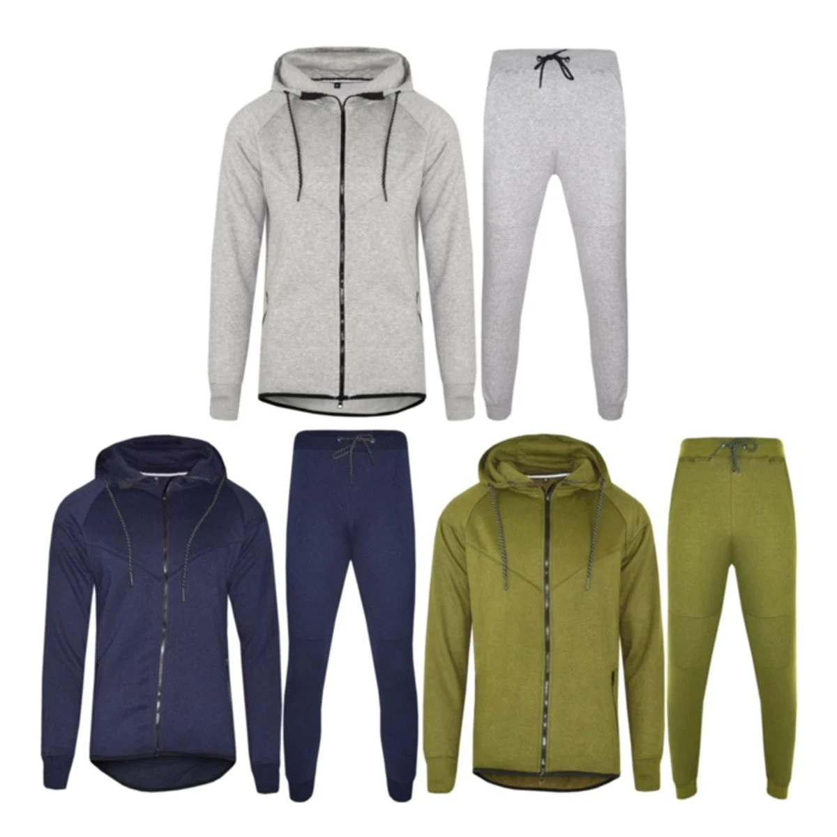 Mens Tracksuit Set with Zip Hoodie