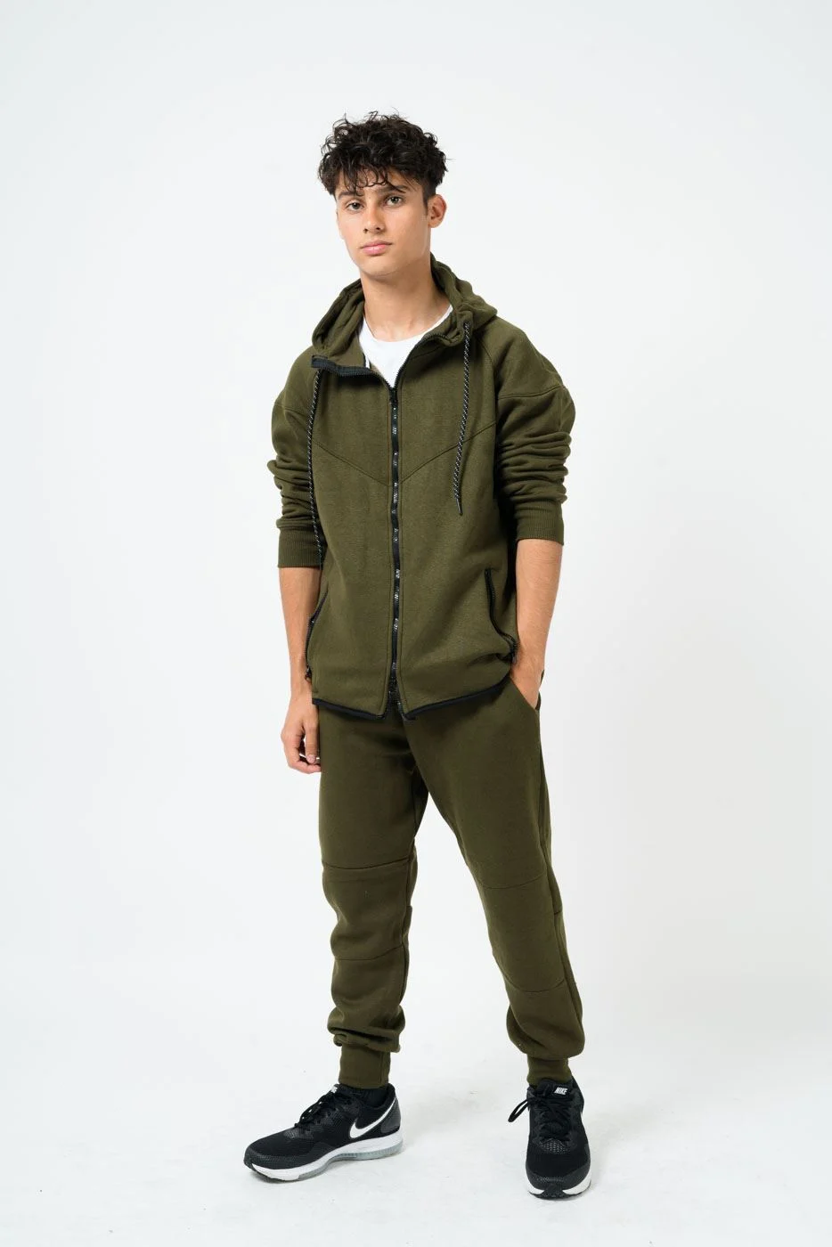 Mens Tracksuit Set with Zip Hoodie