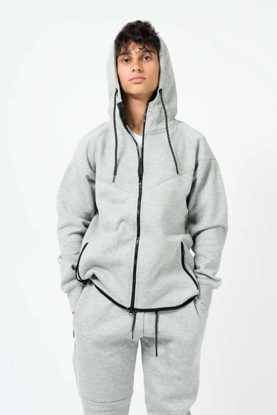 Mens Tracksuit Set with Zip Hoodie