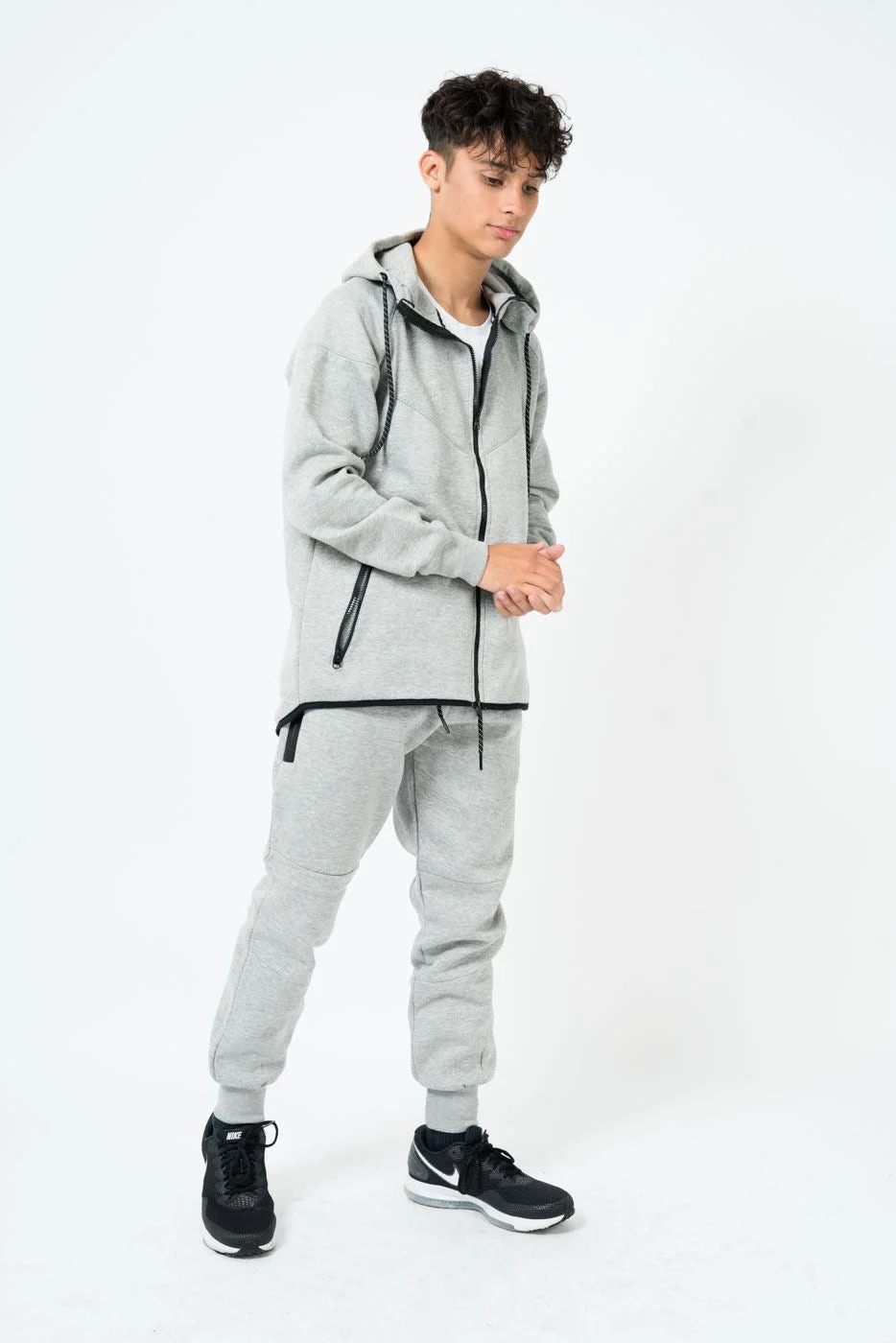 Mens Tracksuit Set with Zip Hoodie
