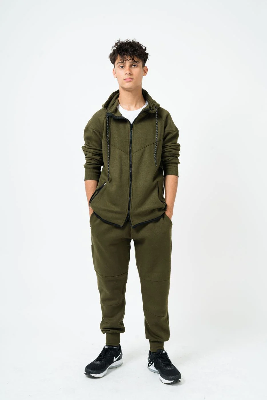 Mens Tracksuit Set with Zip Hoodie