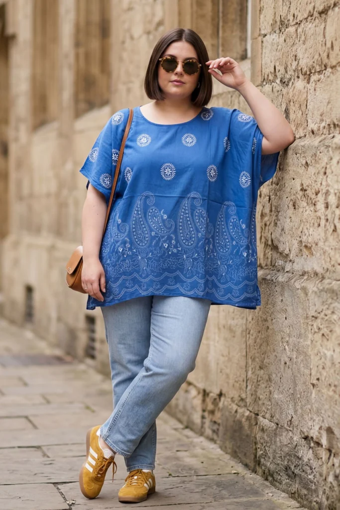 Paisley Medallion Print Womens Oversized Top