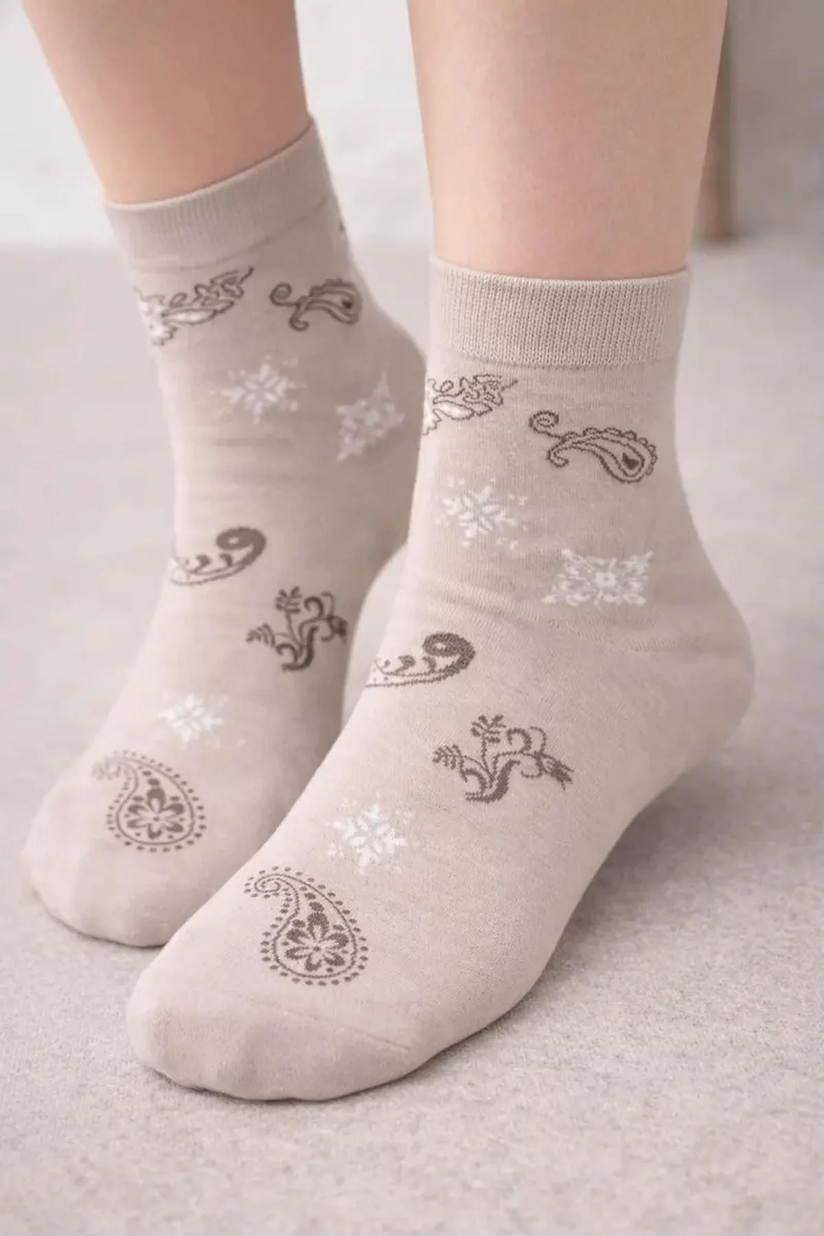 Paisley Print Womens Crew Socks