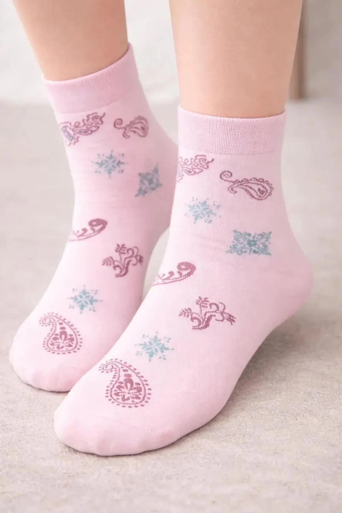 Paisley Print Womens Crew Socks