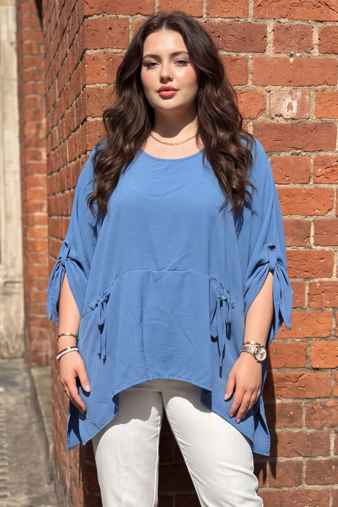 Plain Front Pockets Side Slit Top