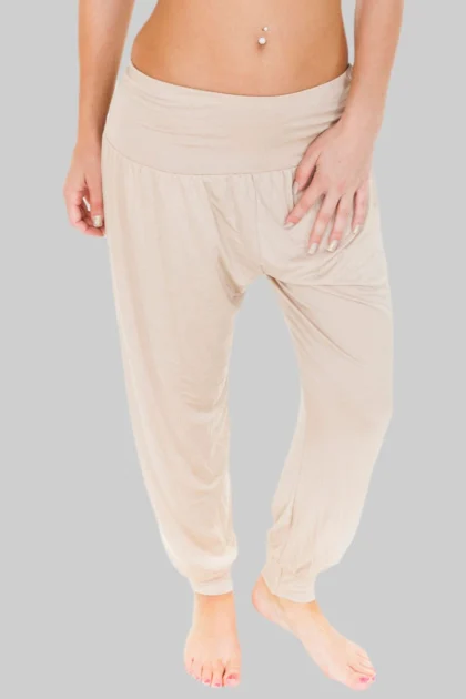 Plain Full Length Harem Trousers with Relaxed Fit