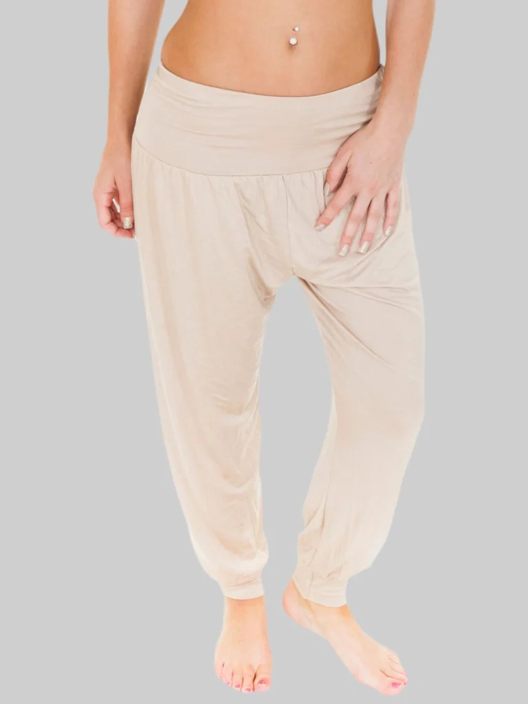 Plain Full Length Harem Trousers with Relaxed Fit