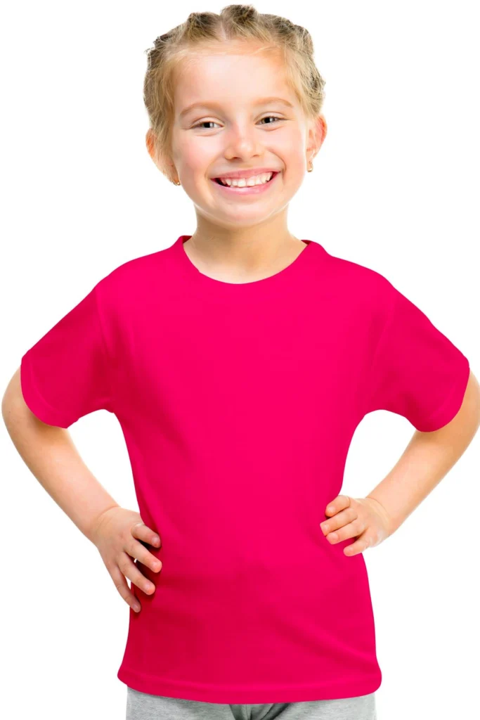 Plain Kids Short Sleeve Cotton Blend T Shirt