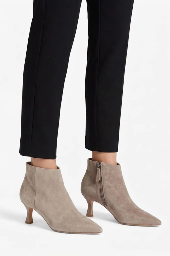 Side Zip Suede Ankle Boots