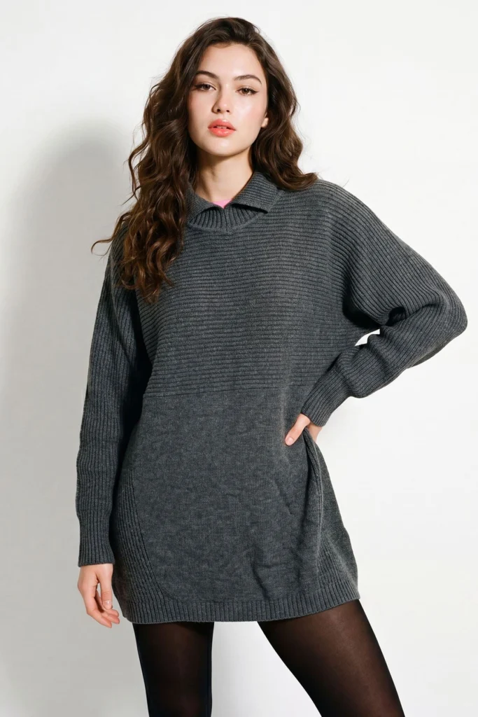 Soft Ribbed Knit Oversized Women's Jumper