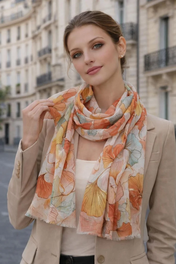 Soft Woven Printed Floral Scarves