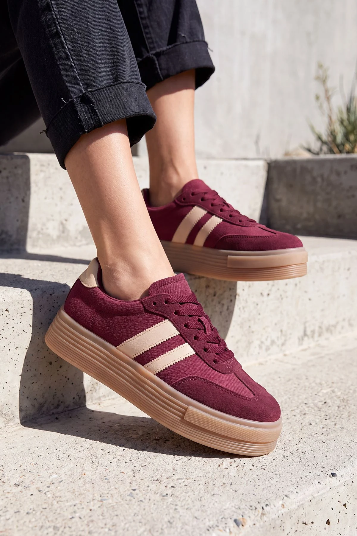 Suede Lace Up Platform Shoes