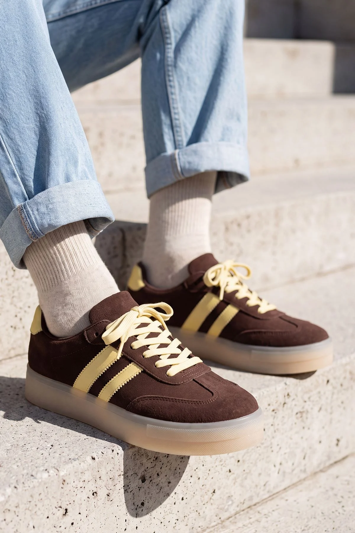 Suede Lace Up Platform Shoes